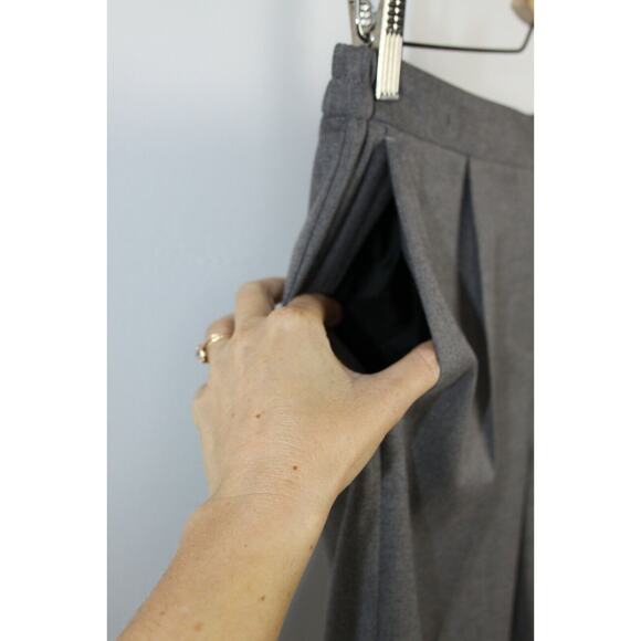 T JACKET Claudio Tonello S Italy Pleated Crop Cuff Pants Rear Elastic Waist Gray - Picture 5 of 8